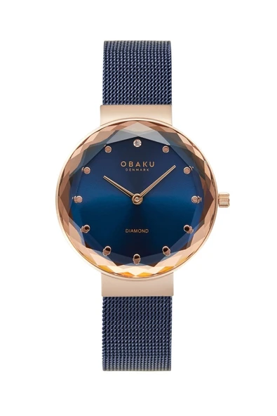 Obaku Denmark V300LXVLML Quartz Çelik Hasır Lacivert Safir Cam 32 mm Kadın Kol Saati ürün görseli 1