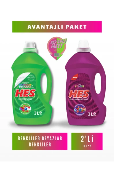 Hes Sıvı Çamaşır Deterjanı Renkliler&Beyazlar ürün görseli 1