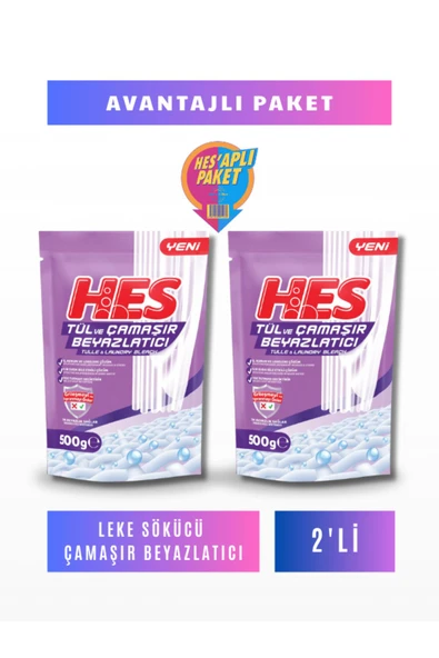 Hes Tül ve Çamaşır Beyazlatıcı 500 Gr*2 ürün görseli 1