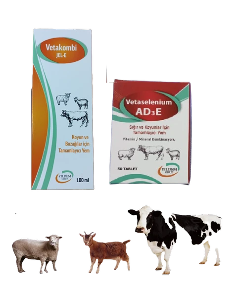 Koyun Ve Buzağılar İçin Vetakombi E Jel 100 ML Ve Vetaselenium AD3E 50 Tablet ürün görseli 1