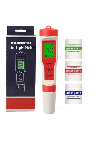 Ph Metre Tds Metre Sıcaklık Ec Ölçer 4ü 1 Arada Ölçüm Cihaz ürün görseli 1