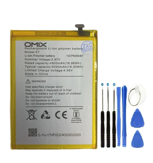 Omix X7 Pil Batarya 5000 mAh 1CP5/65/87 + Tamir Set ürün görseli 1