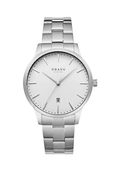 Obaku Denmark V247XDCISC Quartz Çelik Gri Beyaz Kadran Safir Cam 42 mm Erkek Kol Saati ürün görseli 1
