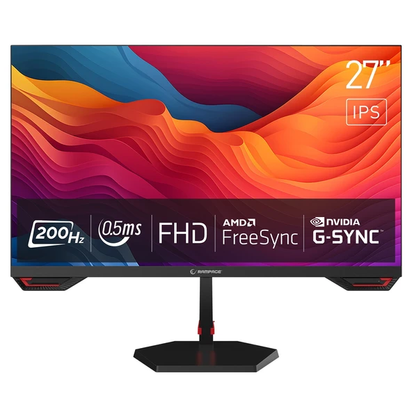 RAMPAGE 27" CRIMSON CR27R200 200HZ 0,5MS FHD FREESYNC/G-SYNC GAMING MONİTÖR ürün görseli 1