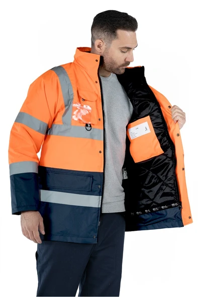 Çift Renkli Reflektörlü Hi - Vis İş Kabanı ürün görseli 1