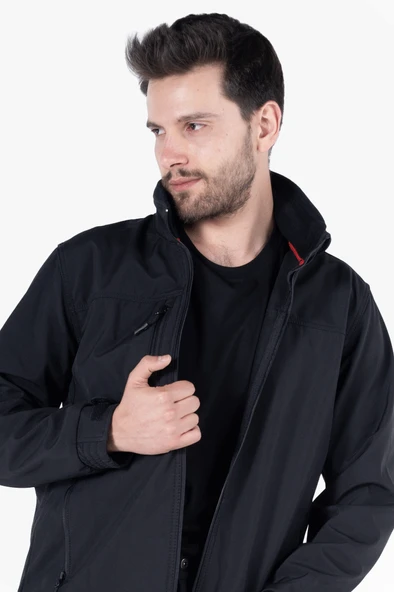 Gizli Kapüşonlu Softshell Mont - Resim 7