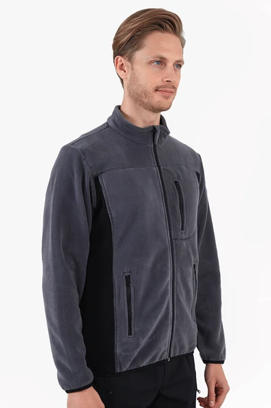Çift Renkli Polar Ceket Anti-Pilling - Resim 10