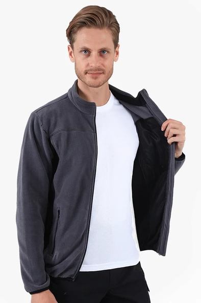 Çift Renkli Polar Ceket Anti-Pilling - Resim 8