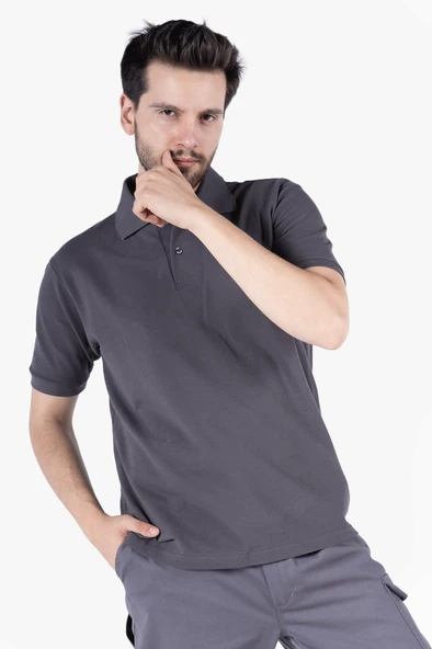 Polo Yaka Tişört Düz %100 Pamuk İş & Günlük ürün görseli 1