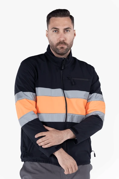 Reflektörlü Softshell Mont Neon İş Montu ürün görseli 1