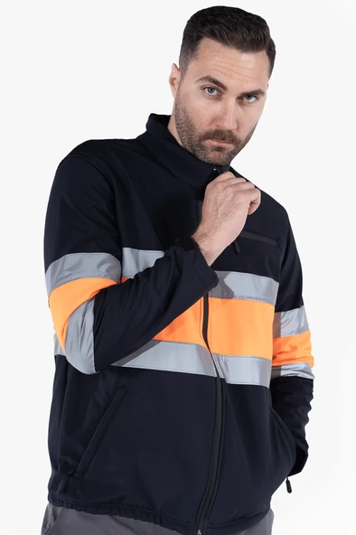 Reflektörlü Softshell Mont Neon İş Montu - Resim 3