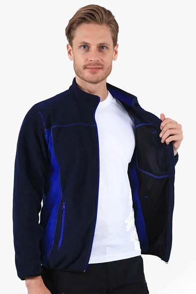 Çift Renkli Polar Ceket Anti-Pilling - Resim 2