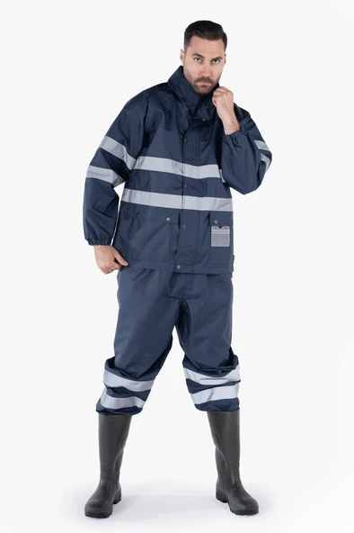 Reflektörlü Yağmurluk Takım Hi - Vis Su Geçirmez ürün görseli 1