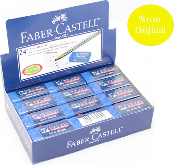 Faber-castell 24'lü Sınav Silgisi Mavi ürün görseli 1