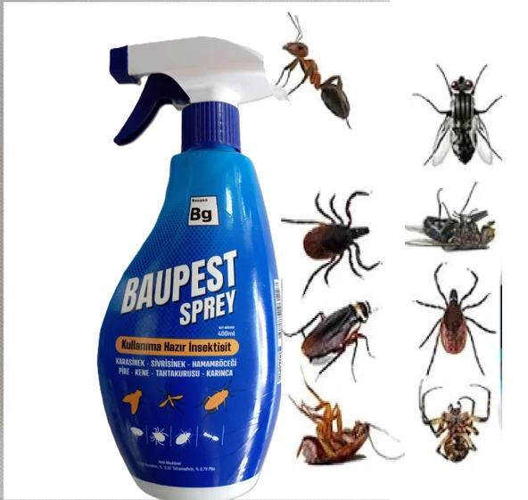 Baupest Sprey 400ML KaraSinek, Sivrisinek, Hamam Böceği, Pire, Kene, Tahtakurusu İçin Haşere İlacı ürün görseli 1