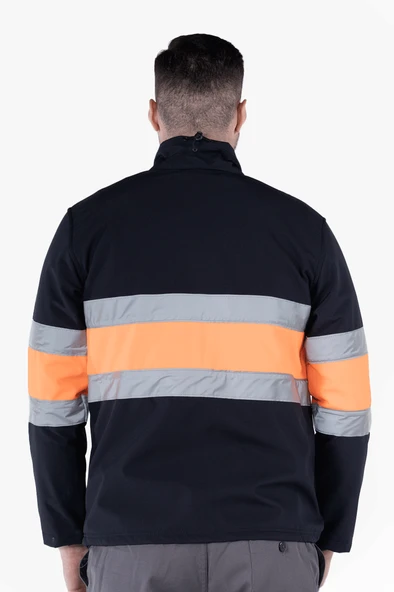 Reflektörlü Softshell Mont Neon İş Montu - Resim 2