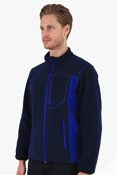 Çift Renkli Polar Ceket Anti-Pilling - Resim 5