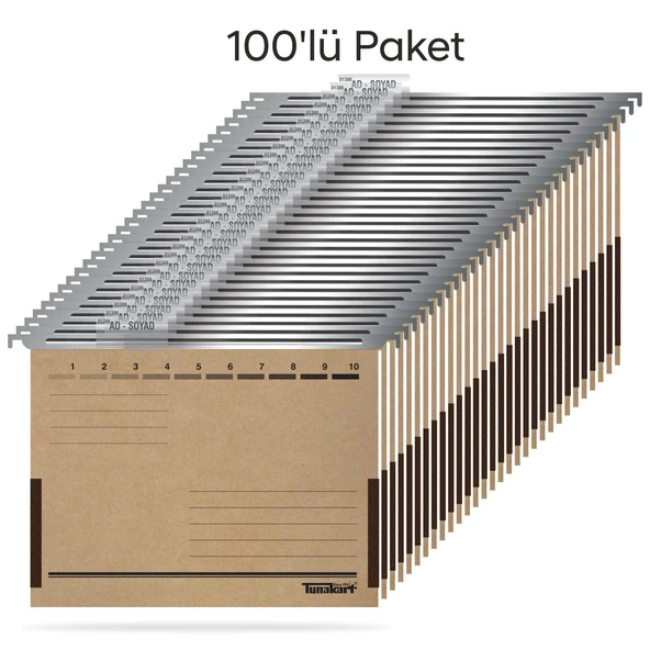 Tunakart ASD2005 Metal Askılı yan bezli körüklü dosya 100 lü Paket ürün görseli 1