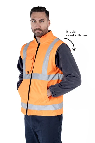 5+1 Reflektörlü Kaban Hi-Vis Kışlık - Resim 9