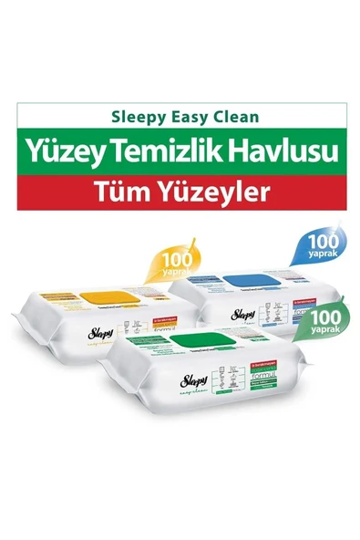 Sleepy Easy Clean Beyaz Sabun, Çamaşır Suyu ve Arap Sabunu Katkılı 3x100 (300 YAPRAK) ürün görseli 1