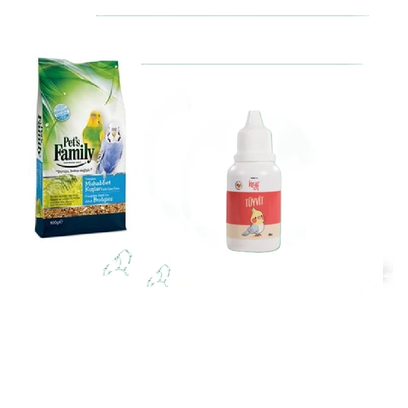 Muhabbet kusu yemi 400 gr+ Tüy vit 50 cc x 1 ADET ürün görseli 1