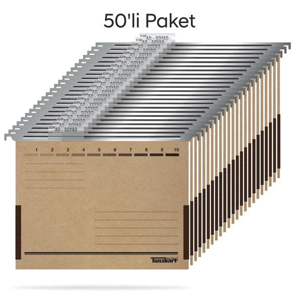 Tunakart ASD2005 Metal Askılı yan bezli körüklü dosya 50 li Paket ürün görseli 1