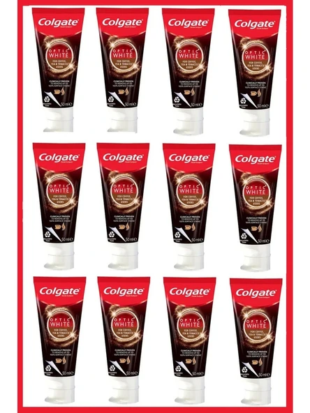 Colgate Optic White Kahve Çay ve Tütün Kullanıcıları Için Diş Macunu 50 ml x 12 Adet ürün görseli 1