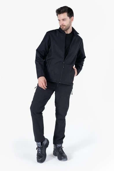 Dik Yaka Cepli Softshell Mont - Resim 4