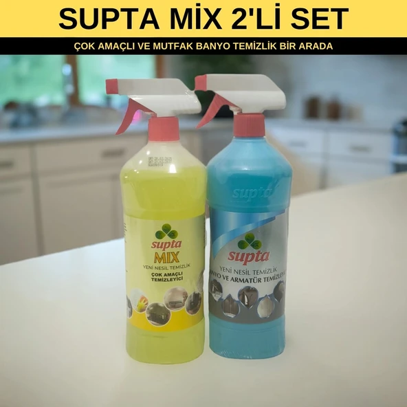 Supta Mix 2'li Set Çok Amaçlı ve Mutfak Banyo Temizlik Bir Arada ürün görseli 1