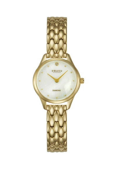Obaku Denmark V297SXGWSG Quartz Çelik Altın Rengi Sedef Kadran Safir Cam 24 mm Kadın Kol Saati ürün görseli 1