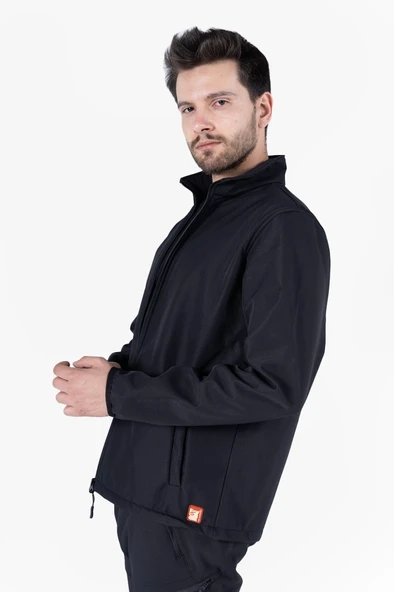 Dik Yaka Cepli Softshell Mont - Resim 5