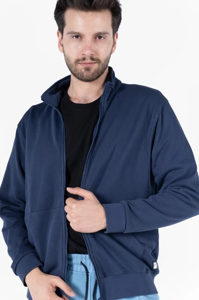 Diagonel Fermuarlı Sweatshirt - Resim 4