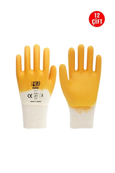 YLD 5002 Sarı Nitril İş Eldiveni (12'li Paket) ürün görseli 1