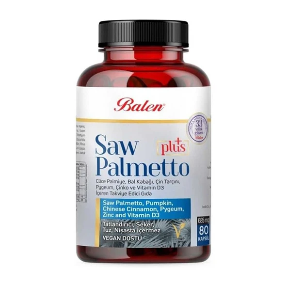 Saw Palmetto Plus Cüce Palmiye Isırgan Ekstraktı Plus 685 Mg 80 Kapsül ürün görseli 1