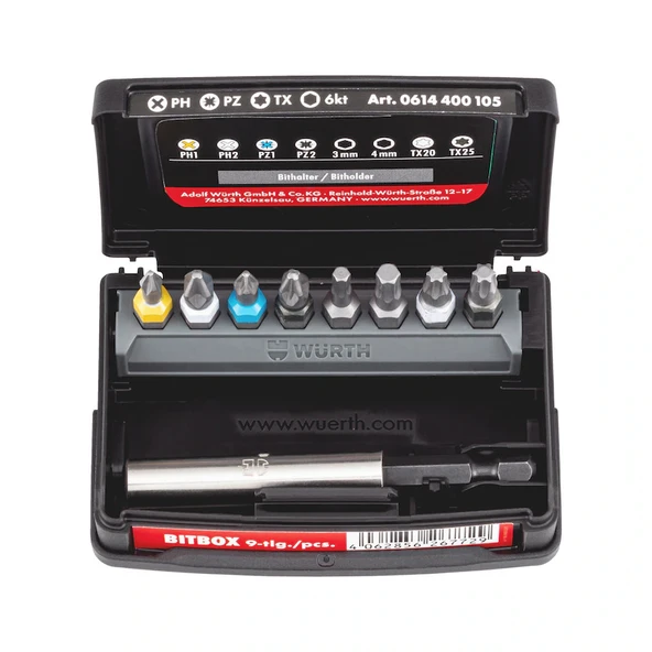 Würth Bits Uç Seti Ph/Pz/Tx/Allen (9 Parça) ürün görseli 1