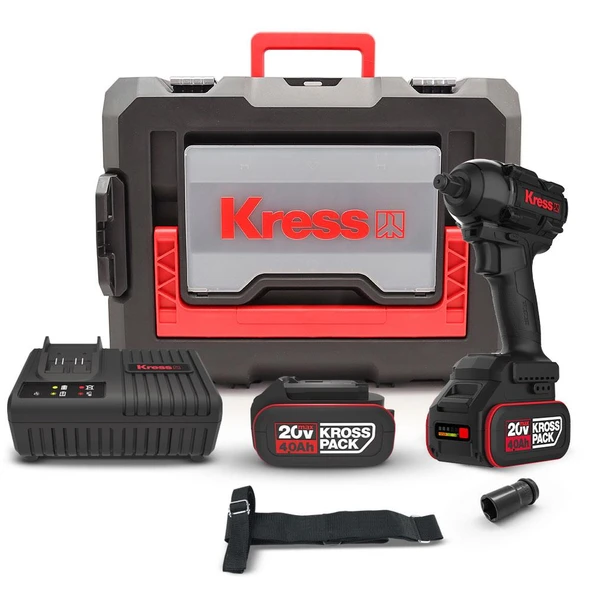 Kress KH275 20Volt/4.0Ah Li-ion Çift Akülü 500Nm Kömürsüz Profesyonel Şarjlı Somun Sıkma ürün görseli 1