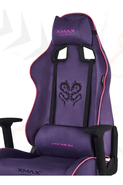 XMAX / Rio Plus Balerion Terletmez Kadife Kumaş Mor Gaming Oyuncu Koltuğu / 120 Kg Taşır ürün görseli 1