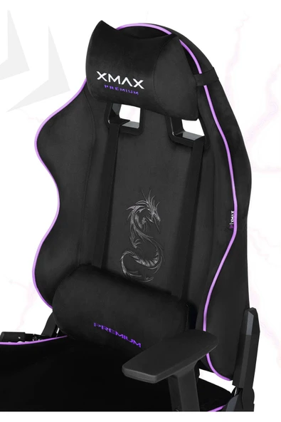 XMAX / Rio Balerion Terletmez Kadife Kumaş Siyah Gaming Oyuncu Koltuğu / 120 Kg Taşır ürün görseli 1