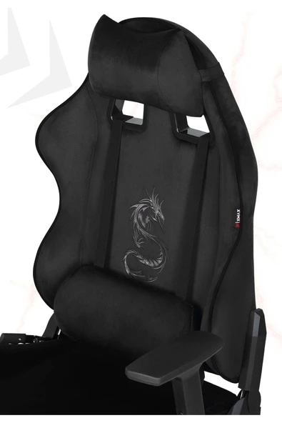 XMAX / Rio Balerion Terletmez Kadife Kumaş Siyah Gaming Oyuncu Koltuğu / 120 Kg Taşır ürün görseli 1