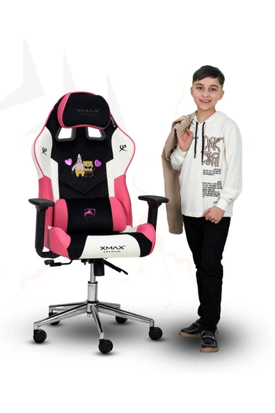XMAX / Mini Rio Sunger Bob Kumaş Pembe Çocuk Oyuncu Koltuğu / 85 KG Taşır ürün görseli 1