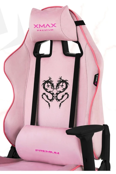 XMAX / Rio Balerion Terletmez Kadife Kumaş Pembe Gaming Oyuncu Koltuğu / 120 Kg Taşır ürün görseli 1