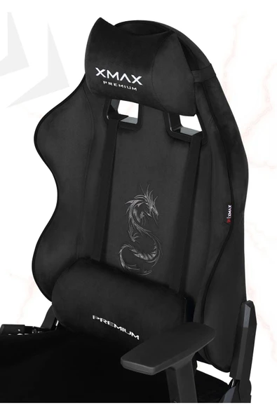 XMAX / Rio Balerion Siyah Terletmez Kadife Kumaş Oyuncu Koltuğu / 120 Kg Taşır ürün görseli 1
