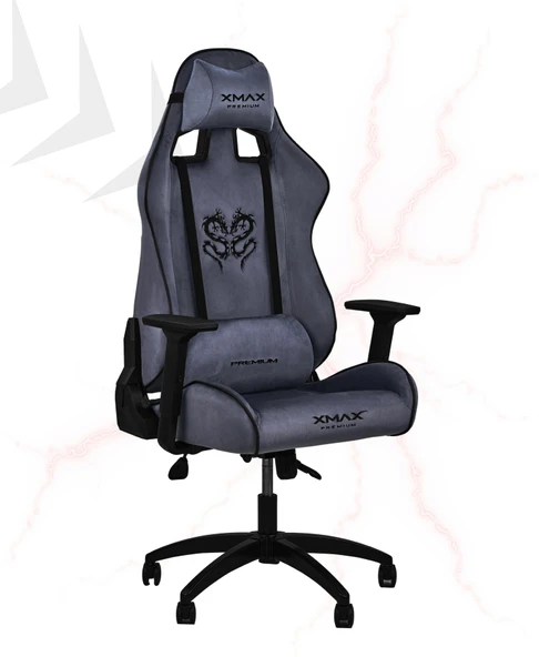 XMAX / Rio Plus Balerion Terletmez Kadife Kumaş Antrasit Gaming Oyuncu Koltuğu / 120 Kg Taşır ürün görseli 1