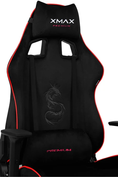XMAX / Rio Pus Balerion Terletmez Kadife Kumaş Siyah Gaming Oyuncu Koltuğu / 120 Kg Taşır ürün görseli 1