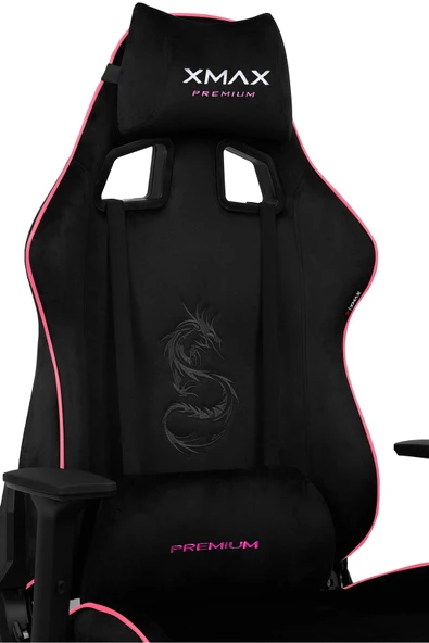XMAX / Rio Pus Balerion Terletmez Kadife Kumaş Siyah Gaming Oyuncu Koltuğu / 120 Kg Taşır ürün görseli 1