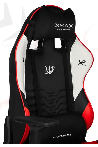 XMAX / Rio Terletmez Kısmi Derili Kadife Kumaş Kırmızı Siyah Gaming Oyuncu Koltuğu / 120 Kg Taşır ürün görseli 1