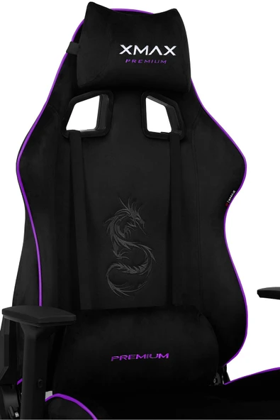 XMAX / Rio Pus Balerion Terletmez Kadife Kumaş Siyah Gaming Oyuncu Koltuğu / 120 Kg Taşır ürün görseli 1