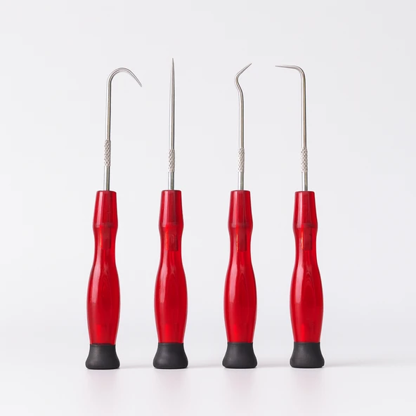 Conta Oring Çıkartma Kiti Oto Tamir Oring Seti 4 Parça Sökme Kancası Paslanmaz Çelik Ergonomik Saplı ürün görseli 1