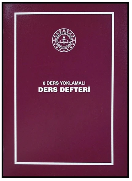 8 Ders Yoklamalı Ders Defteri ürün görseli 1