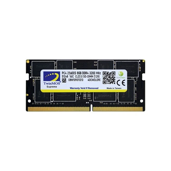 TWINMOS 8GB DDR4 3200Mhz NOTEBOOK RAM VALUE MDD48GB3200N ürün görseli 1